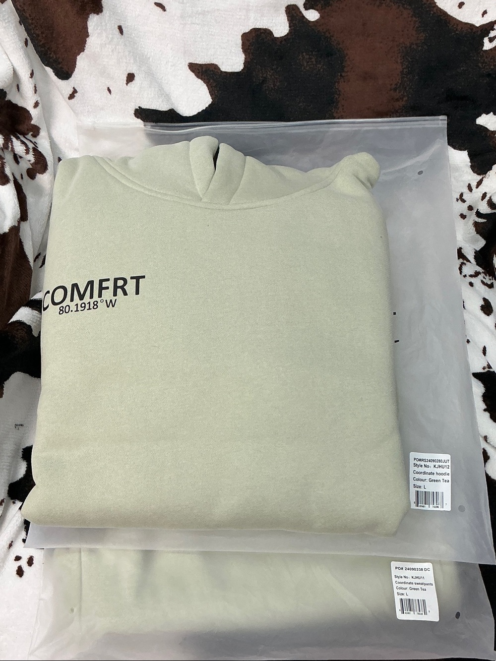 Comfort Branded Hoodie in Light Green tea for Women